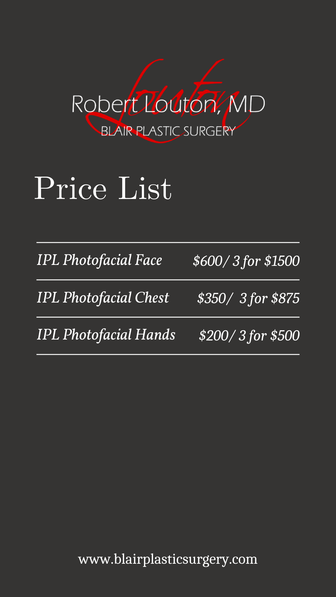 Fotofacial Pricing